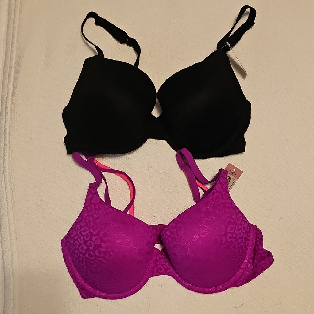 No Boundaries Black and Purple Bras Set